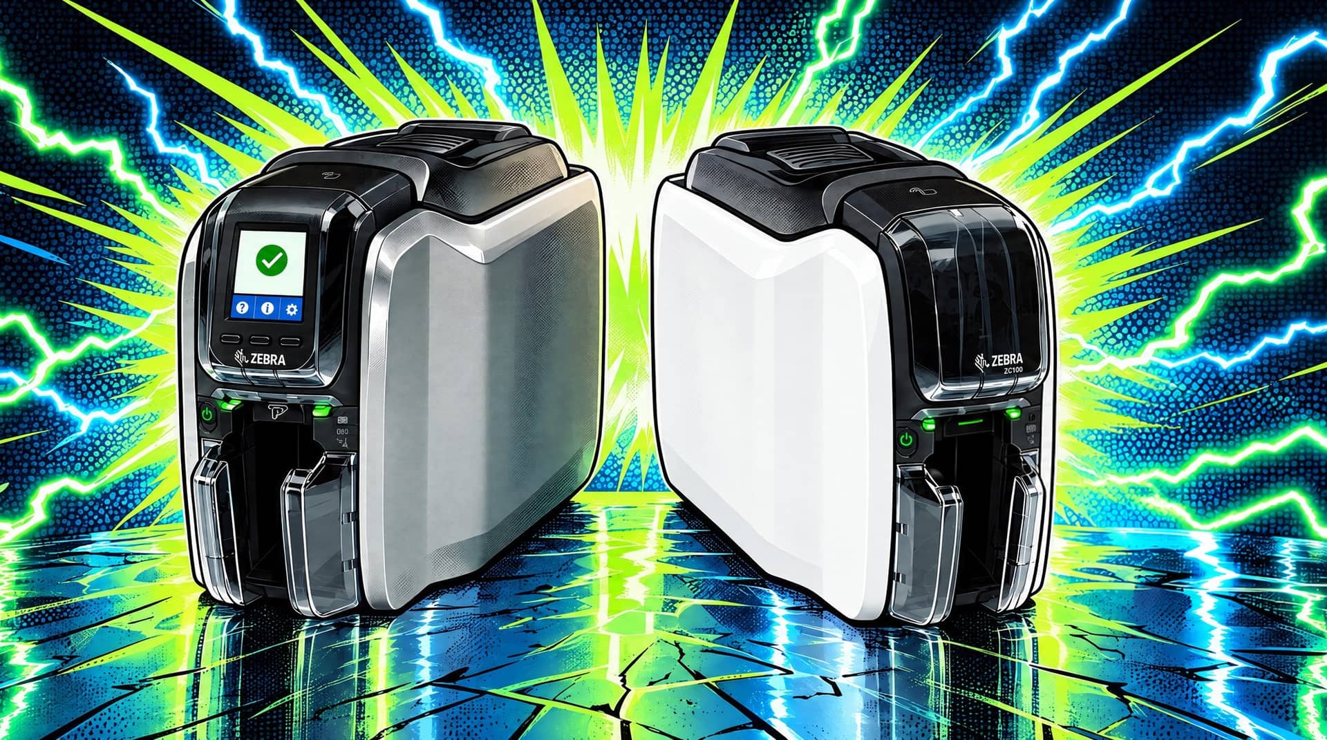 Drukarka kart Zebra ZC100 i ZC300: diody LED, komunikaty błędów i czyszczenie