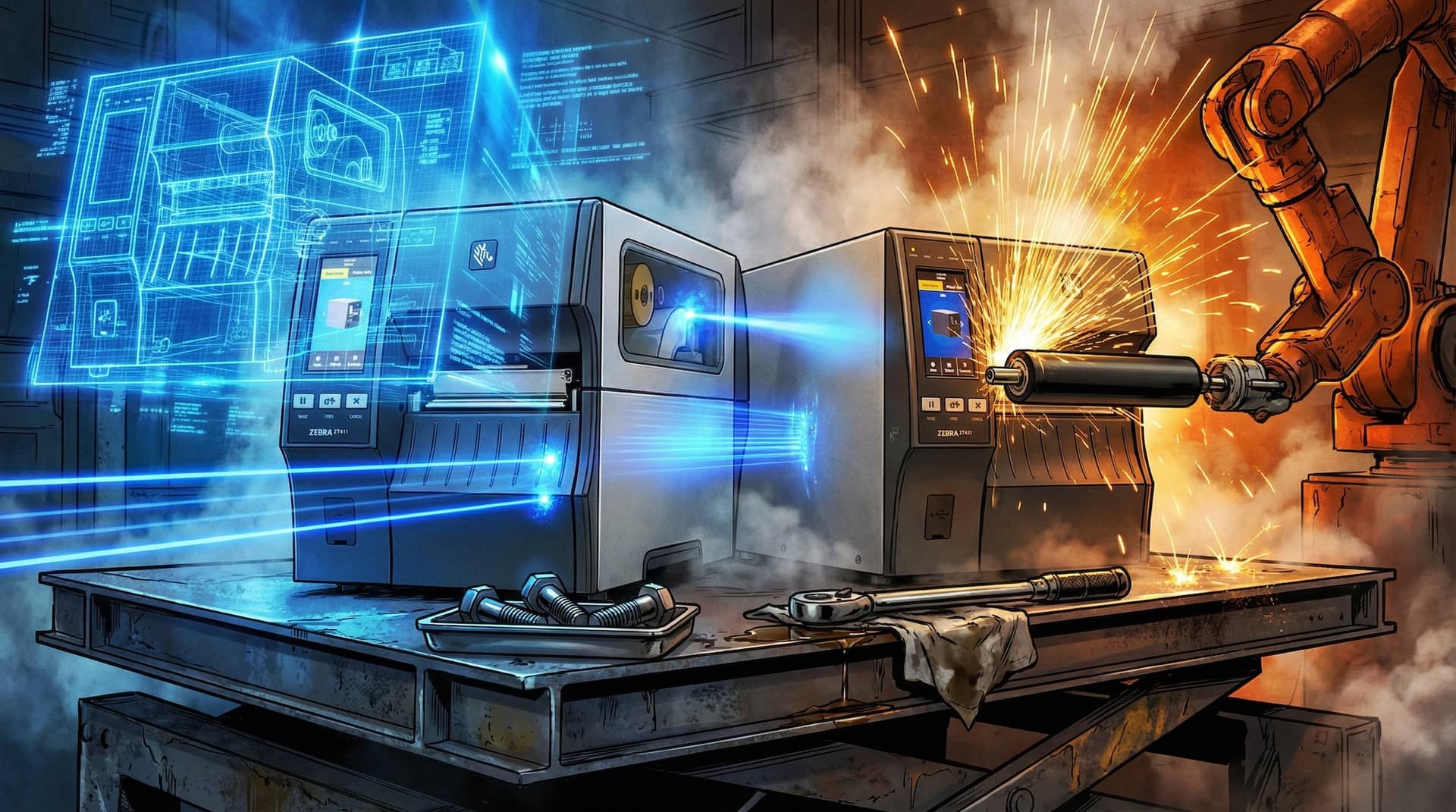 Serwis drukarki Zebra ZT411/ZT421 - diagnostyka i naprawa przemysłowa