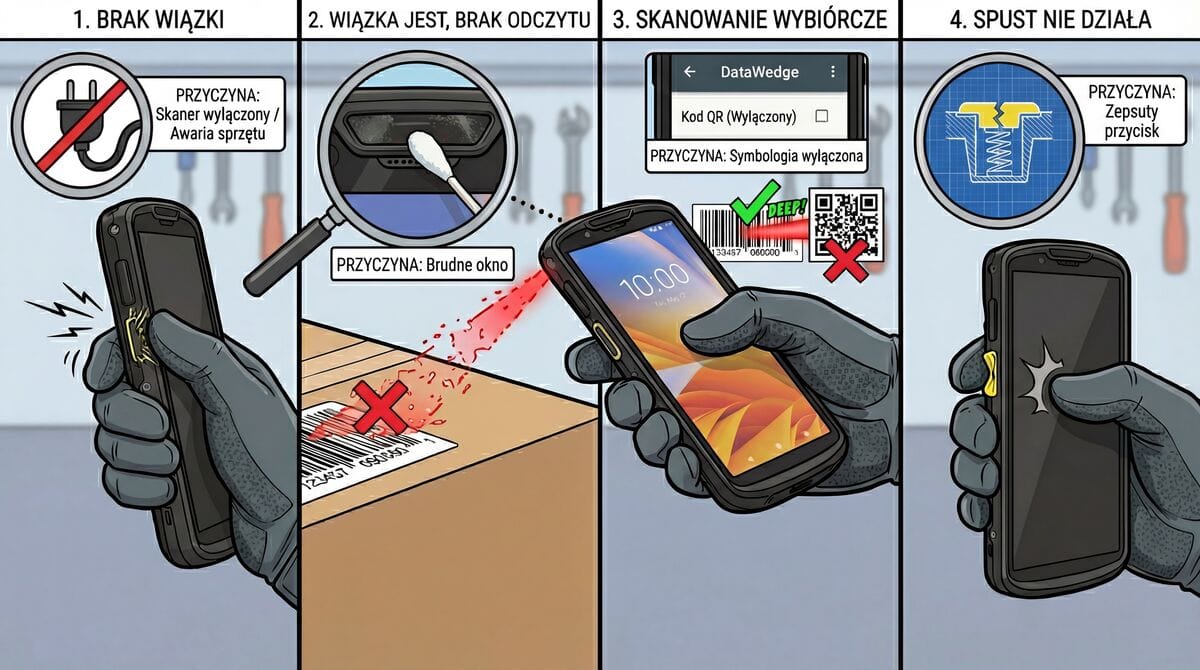 Skaner w terminalu Zebra nie działa - diagnostyka i naprawa krok po kroku